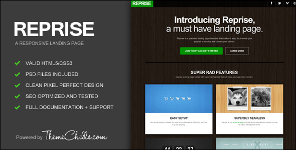 Reprise Responsive Landing Page Nulled Nulled - Free Download