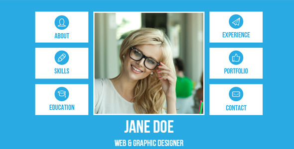 Resume - Single Page Adobe Muse Template Nulled Nulled - Free Download