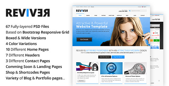 Reviver - Multi-Purpose PSD Template Nulled Nulled - Free Download