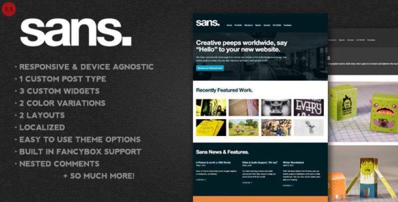 Sans – A Responsive Portfolio WordPress Theme Nulled Nulled - Free Download