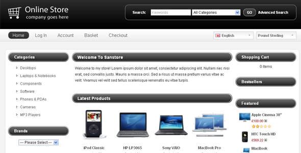 Sanstore Opencart 1.4.9 Template Nulled Nulled - Free Download