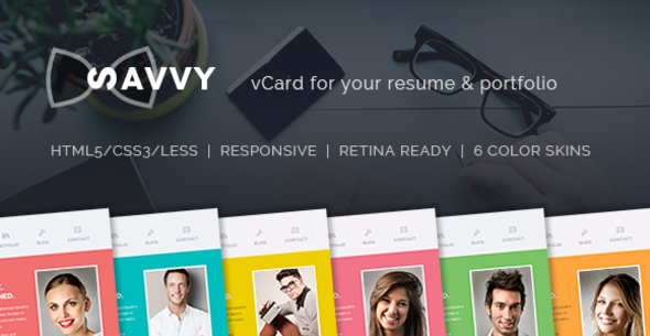 Savvy - Personal vCard Resume & Portfolio Template Nulled Nulled Free Download