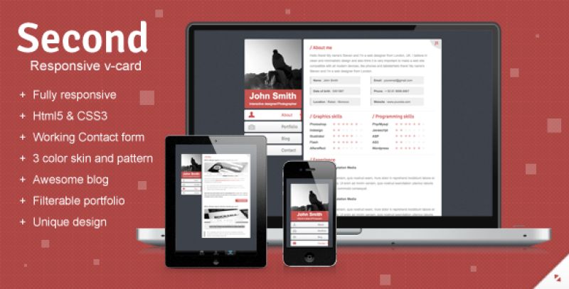 Second Responsive V-card Template Nulled Nulled - Free Download