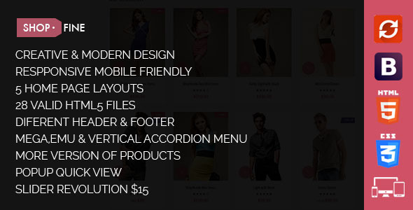 Shopfine - Responsive E-Commerce Template Nulled