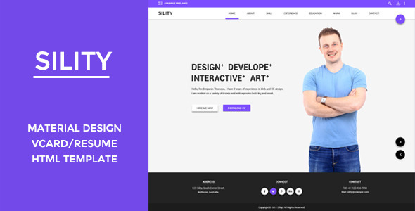 Sility -  vCard, CV & Resume HTML Template Nulled Nulled Free Download