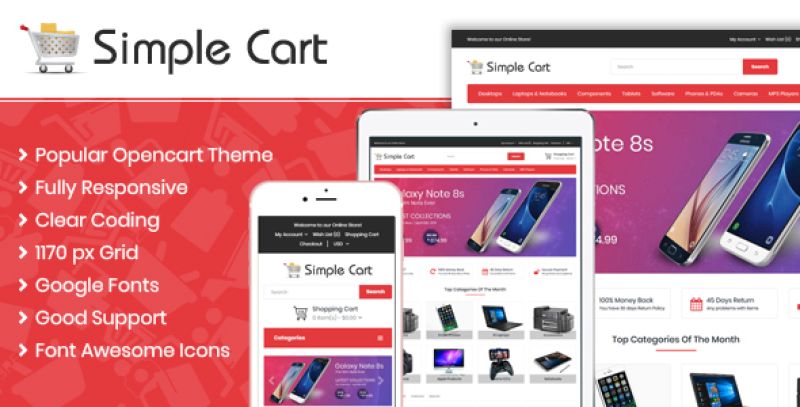 Simple Cart Responsive OpenCart Nulled Nulled - Free Download