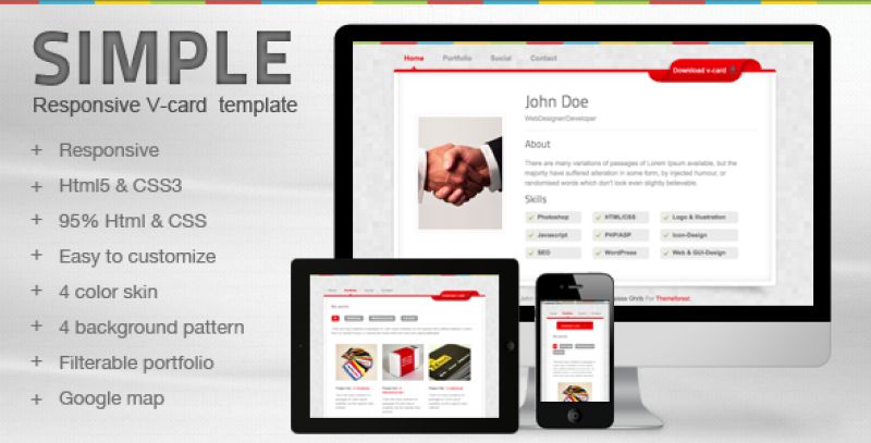 Simple V-card Template Nulled Nulled - Free Download