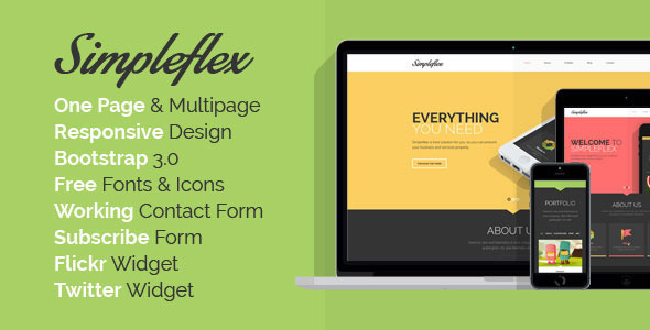 Simpleflex - OnePage & MultiPage Flat HTML templat Nulled Nulled - Free Download