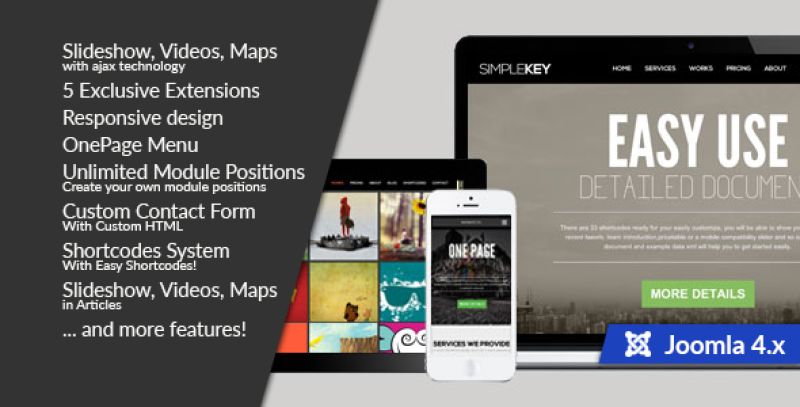 SimpleKey :: One Page Portfolio Joomla 3, 4 & 5 Template Nulled Nulled - Free Download