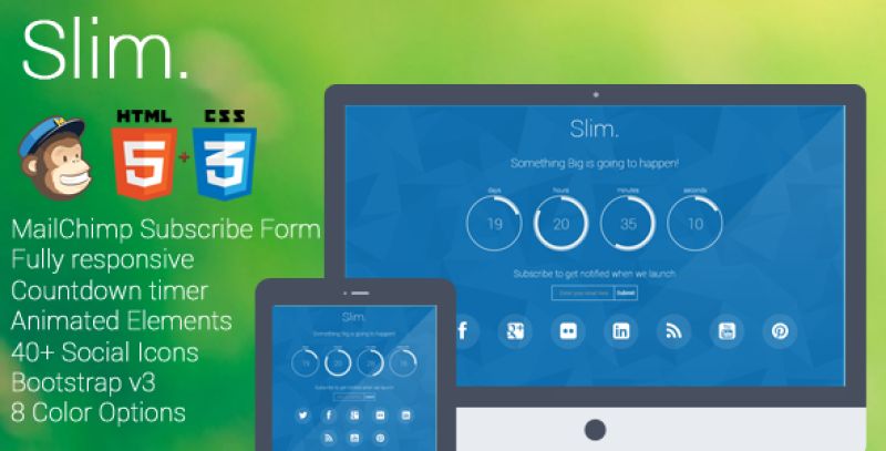 Slim - Responsive & Minimal Coming Soon Page Nulled Nulled - Free Download