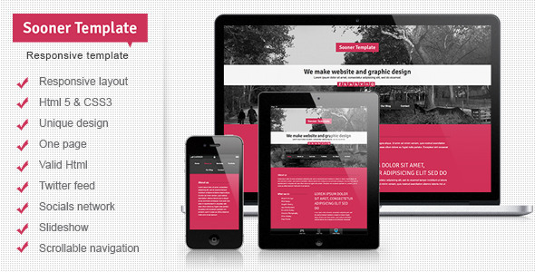 Sooner Responsive One Page Creative Template Nulled Nulled - Free Download