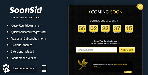 SoonSid - Coming Soon Theme Nulled Nulled - Free Download