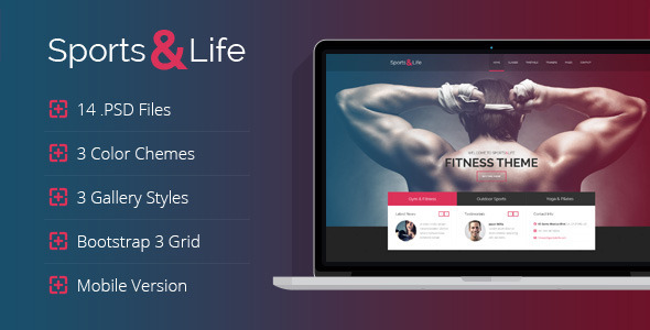 Sports&Life - Gym & Fitness PSD Template Nulled Nulled - Free Download