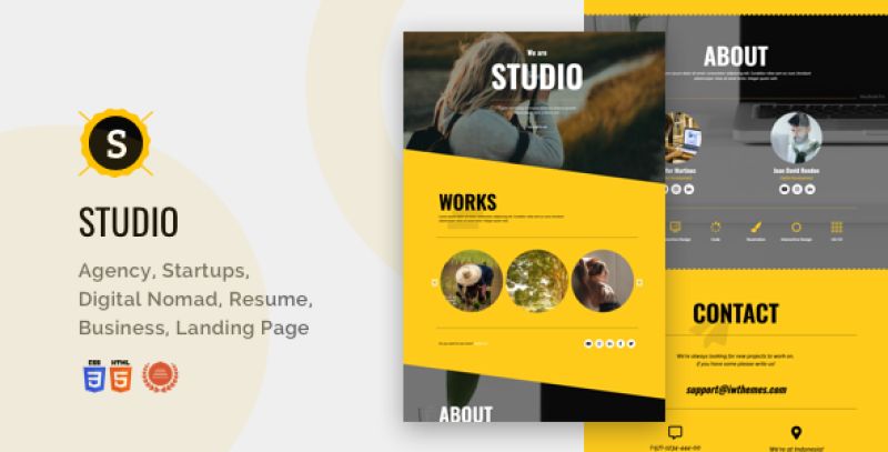 Studio - Portfolio, Creative, Corporate, Business Landing Page Nulled