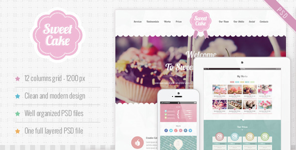 Sweet Cake - PSD Template Nulled Nulled - Free Download
