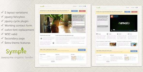 Symple landing page Nulled Nulled - Free Download