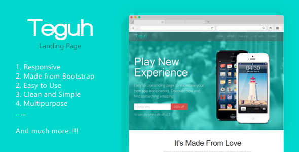 Teguh - Easy to Use Responsive Landing Page Nulled Nulled - Free Download