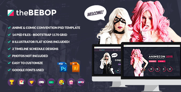 The Bebop Anime and Comic Convention PSD Template Nulled Nulled Free Download