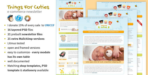 Things for Cuties - Baby Kids Newsletter Template Nulled Nulled - Free Download