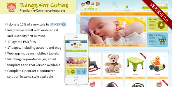 Things for Cuties - the E-Commerce Baby & Kids Shop Template Nulled