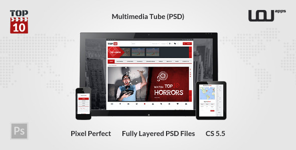 TOP 10 - Multimedia Tube PSD Template Nulled Nulled - Free Download