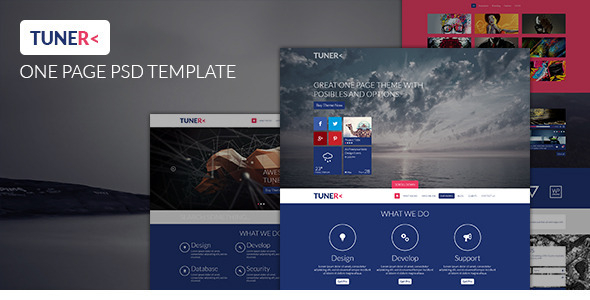 Tuner - One Page Portfolio PSD Template Nulled Nulled - Free Download