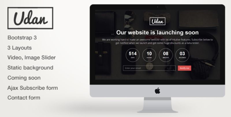 Udan - Responsive Coming Soon page Template Nulled Nulled - Free Download