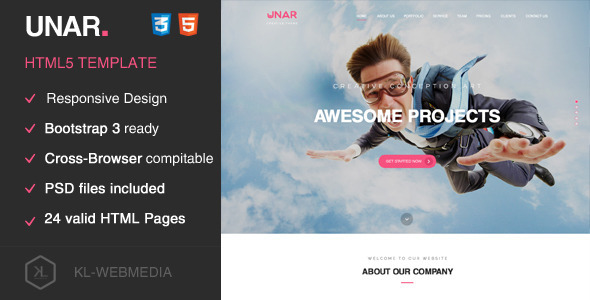 Unar - Creative HTML5 Template Nulled Nulled - Free Download