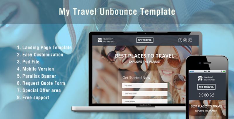  Unbounce Landing Page Template for Travel Nulled Nulled - Free Download
