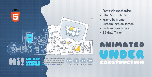 Under Construction Machine Animated HTML5 Template Nulled Nulled - Free Download