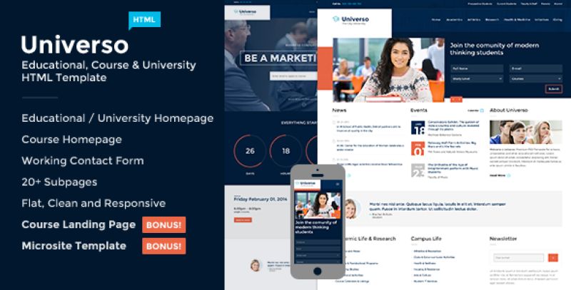 Universo - Courses, Events, Education & University Nulled Nulled - Free Download