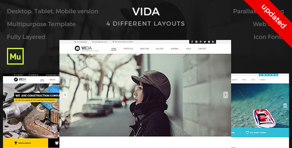 Vida - Multipurpose Muse Template Nulled Nulled Free Download