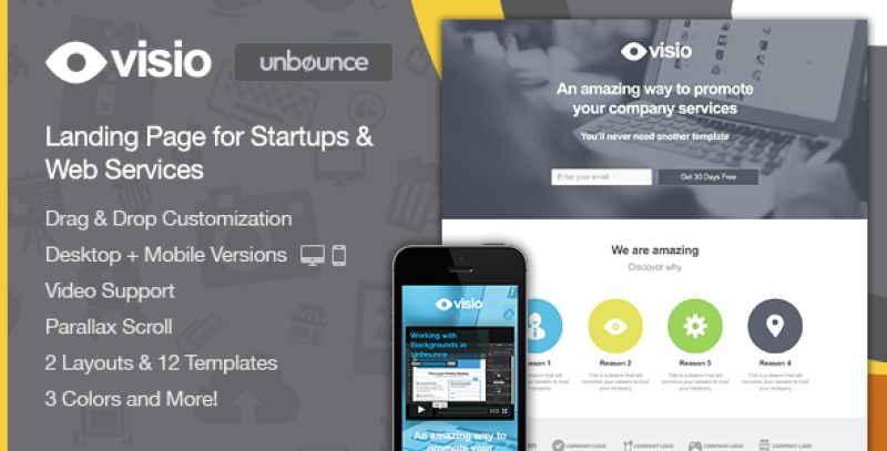 Visio - Landing Page for Startups & Web Services Nulled Nulled - Free Download