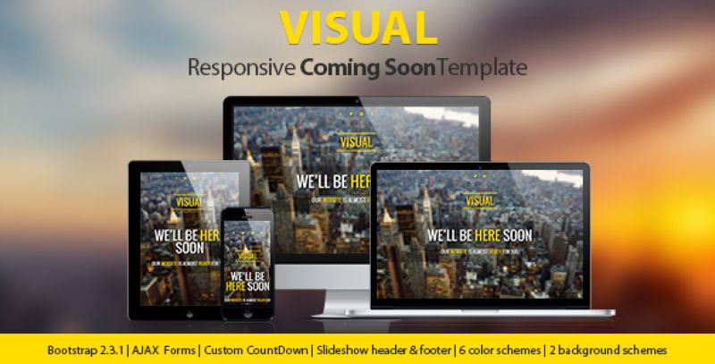 Visual - Responsive Coming Soon Page Nulled Nulled - Free Download