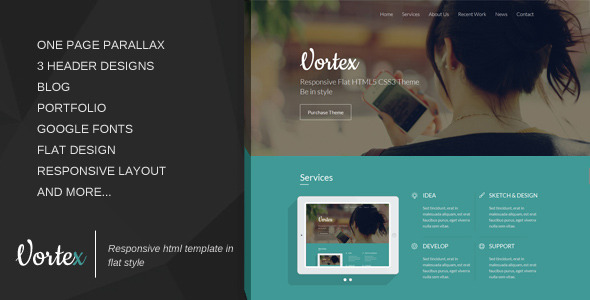 Vortex - Responsive One Page Template  Nulled Nulled - Free Download