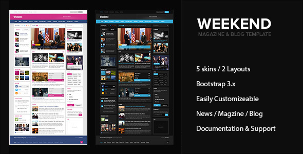 Weekend - Magazine & Blog HTML Responsive Template Nulled