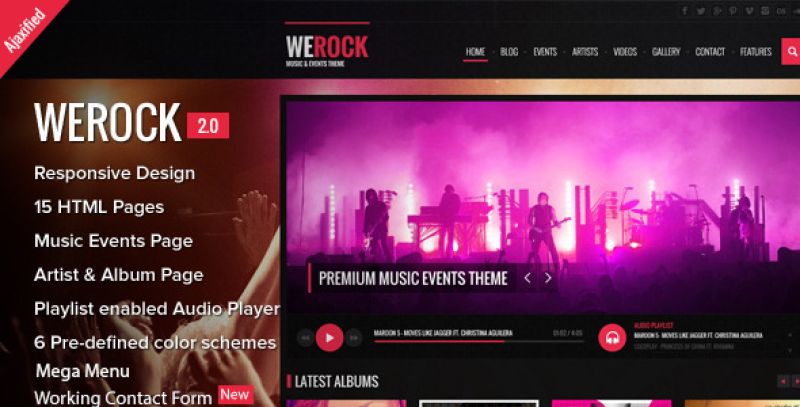 WeRock - Ajax Music Radio Streaming & Event HTML Template Nulled Nulled - Free Download