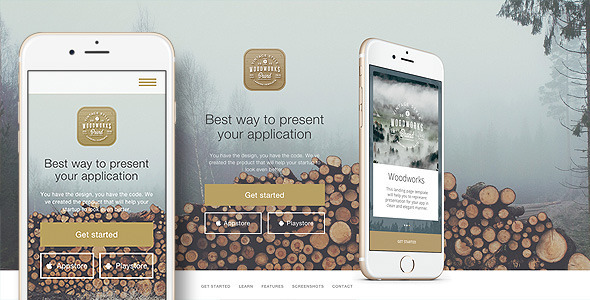 Woodworks - Responsive Bootstrap App Landing page Nulled - Download Free Nulled
