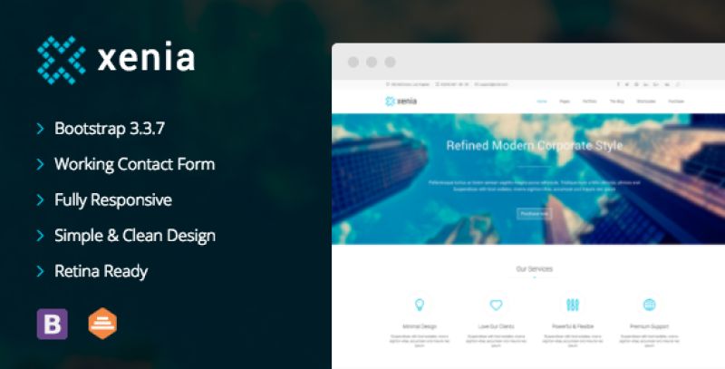 Xenia - Refined HTML 5 / CSS 3 Corporate Template Nulled Nulled - Free Download