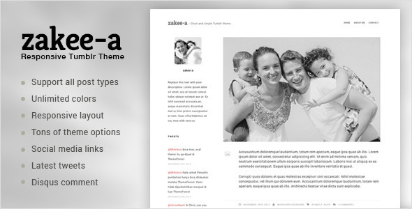Zakeea-A | Clean and Simple Tumblr Blog Theme Nulled Nulled - Free Download
